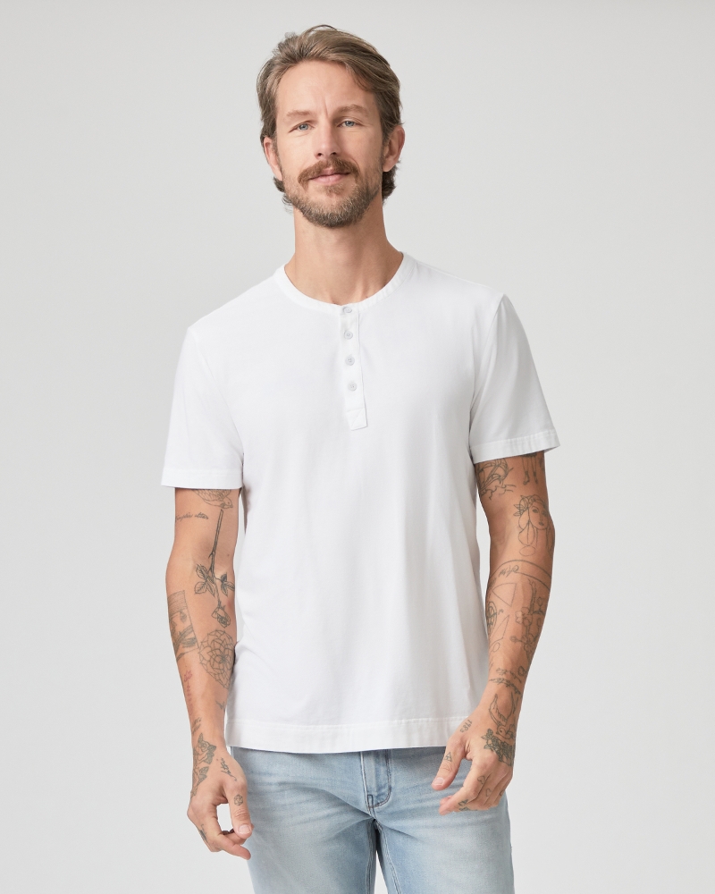 Harwood Short Sleeve Henley - Fresh White
